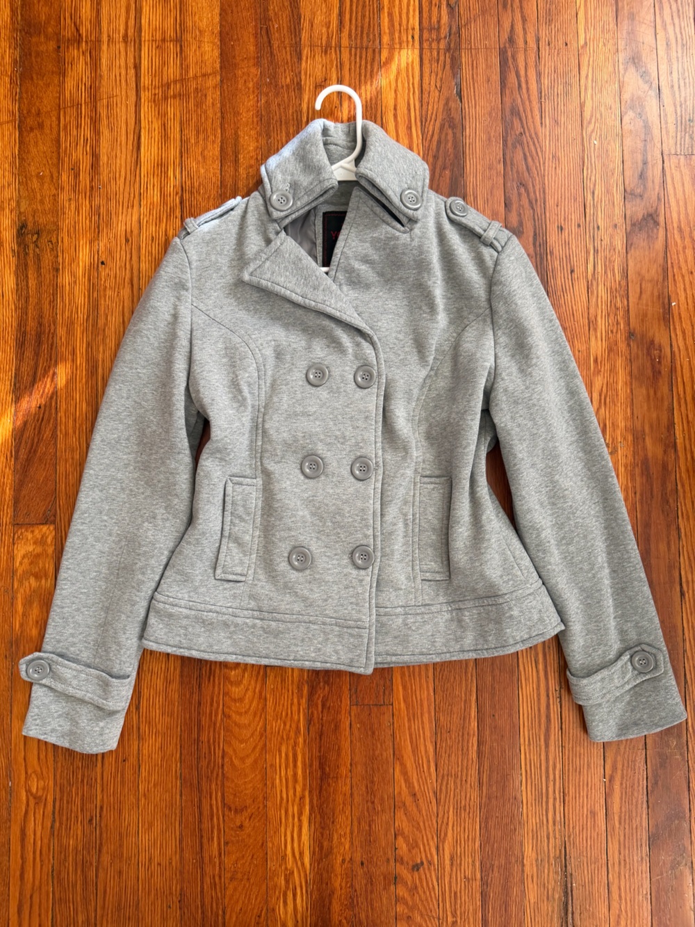 Yoki Gray Double-Breasted Pea Coat